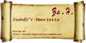 Zsohár Henrietta névjegykártya