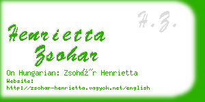 henrietta zsohar business card